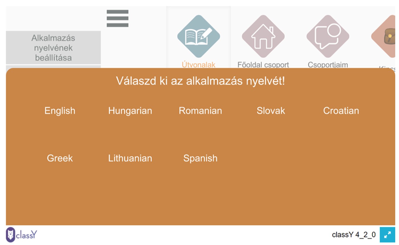 Nyelv választás az applikációban